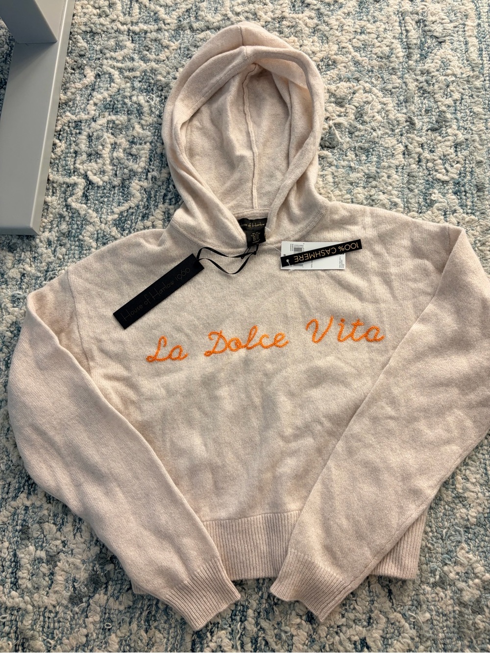 NWT House of Harlow La Dolce Vita Cashmere Hooded Sweater